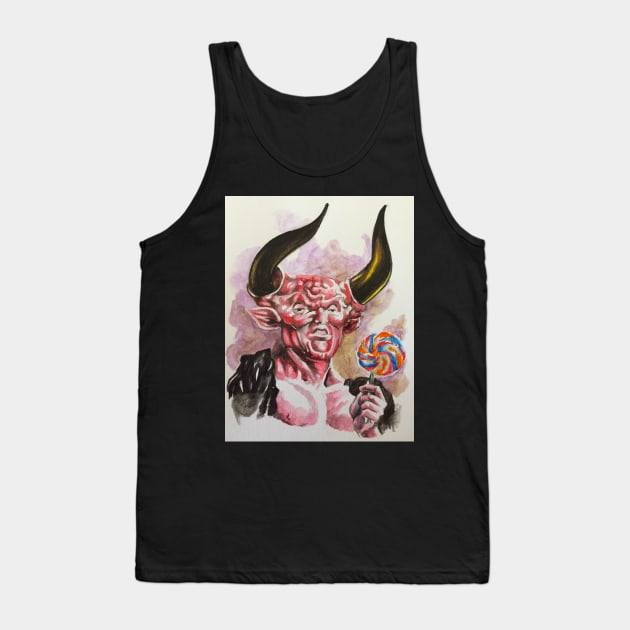 satan enjoys a lollipop devil hail candy legend tim curry Tank Top by charlesstat3